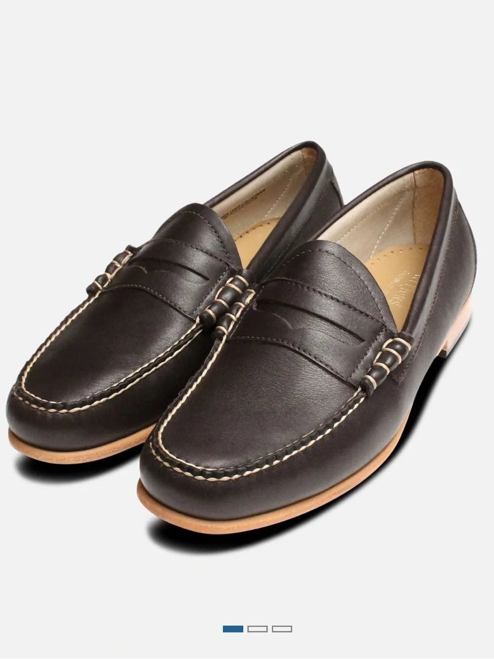 GH Bass Weejuns men’s Classic Larson dark brown leather 11 D Penny Loafers